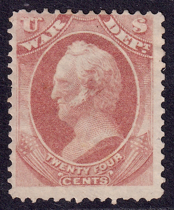 US Scott O91, 1873 Scott 'War' , 24c rose, UNUSED NG - Image 1 of 1