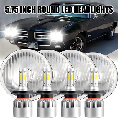 4 шт светодиодных фар дальнего/ближнего света sfor Pontiac GTO Grand Prix Firebird 5 3/4 дюйма 5,75 - Изображение 1 из 4