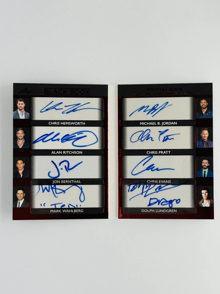 Leaf Black Book Pop Culture 8 签名小册子 1/2 Hemsworth Evans Pratt MBJ🔥 — 第 1/4 张图片