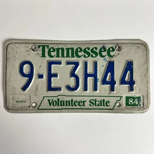 Vintage Tennessee Volunteer State 9-E3H44 License Plate EXPIRATION 1984 - Picture 1 of 2