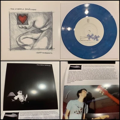 THE SADDEST LANDSCAPE Cover Your Heart 7” Blue Vinyl-The Last Forty Seconds Pine - Image 1 of 4
