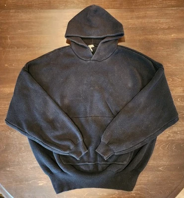 Alo Yoga Negro Gran Tamaño Acanalado Tejido Académico Sudadera con Capucha Para Hombre Talla L Foto 1 de 4