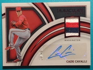 2022 Panini Immaculate Cade Cavalli Auto Patch RC SP #9/49 Nationals - Picture 1 of 3