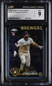 2024 Topps Chrome Update Jackson Chourio #USC18 Baseball CGC 9 - Picture 1 of 2