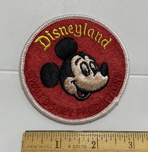 Walt Disney Productions Disneyland Mickey Mouse Red Embroidered Character Patch - Picture 1 of 3