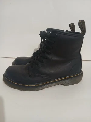 DR. Martens 1460 J 初中儿童 3 码黑色皮革系带侧拉链靴 — 第 1/4 张图片