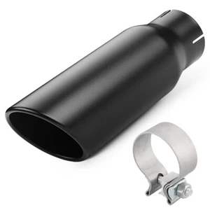 3" Inlet-12"Long Diesel Exhaust Tip Stainless Steel Clamp On Black - Bild 1 von 11