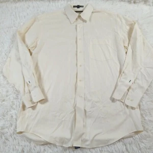 Tommy Hilfiger Lifetime Collar Dress Shirt 16 (32-33) Large Yellow White Striped - Picture 1 of 9
