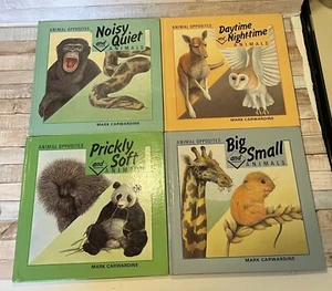 ANIMAL OPPOSITES 4 Books Big Small Prickly Soft Noisy Quiet Mark Carwardine EUC - Bild 1 von 8