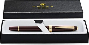 Pluma Rollerball Cross Multi-ranura Firma Banda Bailey Ligera Borgoña y Dorada - Imagen 1 de 5