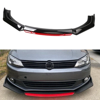 Front Bumper Lip Body Kit Spoiler Splitter For VW Jetta MK6 - Image 1 of 4
