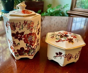 Mason Ironstone Trinket Boxes Made in England 1920's-1930's 2 - Picture 1 of 10
