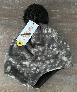 Cat & Jack - Boys OSFM Black Winter Beanie Hat Fleece / With Pom-pom NEW - Picture 1 of 3