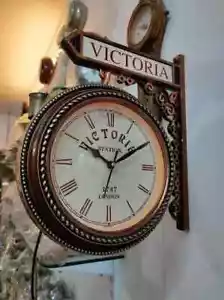 Victoria Station Clock 1747 London Double sided Face Wall Railway - Picture 1 of 4