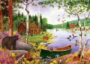 Bear Lake 35 Piece Tray Jigsaw Puzzle Cobble Hill New - Picture 1 of 3