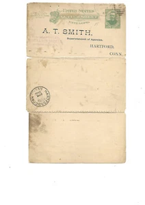 Usa: 1889; Postal Stationery, "letter sheet envelope", used. regular, EBN021 - Picture 1 of 2