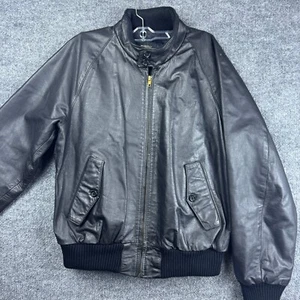 American Express Leder Bomber Fliegerjacke Herren Gr. 38 Full Zip - Bild 1 von 9