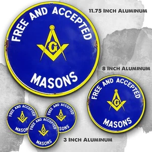 Masons Shriners Free and Accepted Reproduction Aluminum Circle Sign - Picture 1 of 4