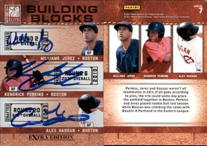 Alex Hassan Kendrick Perkins Williams JEREZ Signed 2011 Donruss Elite Red Sox