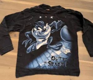 Vintage 1996 Space Jam Tune Taz Long Sleeve Shirt Taz Baaketball Youth Large  - Picture 1 of 15
