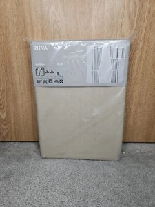 Ikea Annalouisa Curtains 1 Pair (2 Panels) 100% Cotton 57" x 98" New Beige - Picture 1 of 6