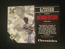 RICKEY HENDERSON 2017 CHRONICLES GOLD /999 BASEBALL CARD #96 - OAKLAND ATHLETICS