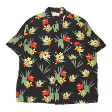 Falls Creek Floral Patterned Shirt - XL Black Viscose