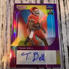 2023 Football Leaf Vivid Purple 1/2 Tank Dell Autograph Texans 🔥🔥 B2-12