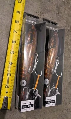 Lote de 2 señuelos de pesca Shimano Squid TP-ORCA Topwater (OT190JESQ) 7,5", 3,1 OZ.  Foto 1 de 4
