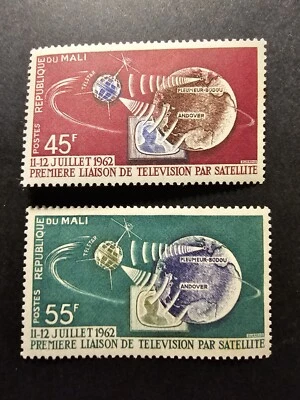 Sello Malí Telecomunicaciones Espacio Número 41/42 Nuevo * MH 1962 Foto 1 de 2