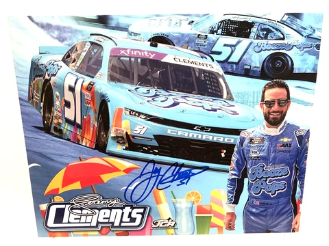 2022 AUTOGRAPHED JEREMY CLEMENTS #51 BOOZE POPS XFINITY NASCAR POSTCARD Cover