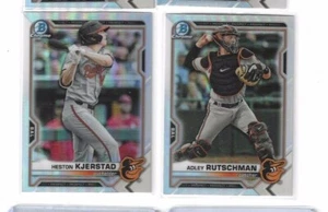 2 2021 Bowman Draft CHROME ORIOLES REFRACTOR Heston Kjerstad Adley Rutschman - Bild 1 von 1