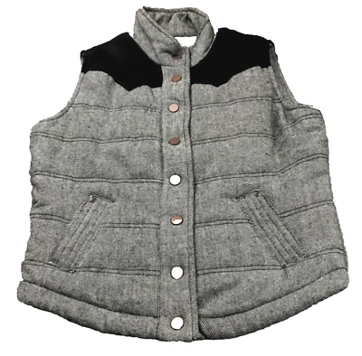 Chaleco CI Sono para mujer mezcla de lana talla M gris negro broches de presión cuello alto bolsillo cortado nuevo sin etiquetas Foto 1 de 4