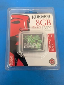 Kingston Elite Pro 8 GB 133x CompactFlash Memory Card (CF/8GB-S2) NEW SEALED - Picture 1 of 3