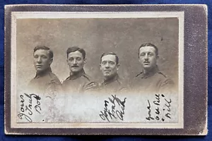 WWI Four Royal Flying Corps Airmen Signed Mounted Photograph Antique Original - Picture 1 of 2