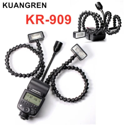 KUANGREN KR-909 Macro Flash Light Twin Head Speedlite Lite For Camera Laowa DSLR - Image 1 of 4