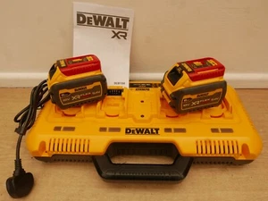 DeWALT DCB104 4 PORT MULTI BATTERY CHARGER 240V + 2 X DCB546 BATTERIES - Picture 1 of 4