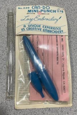 Винтажный Can-Do мини-пробойник петля вышивка игла новый из старых запасов новый нераспакованный #220 и xtra нитки - Изображение 1 из 4