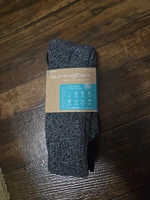 Zapato Burlington para hombre talla 6-12 negro gris jaspeado exterior calcetines - paquete de 2 nuevos con etiquetas Foto 1 de 4