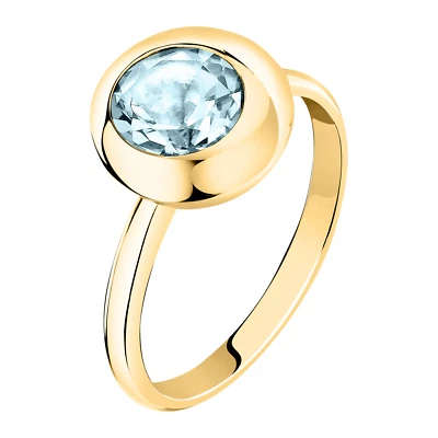 Anello donna gioielli Morellato linea Tesori Eterni argento pvd oro topazio m.16 - Immagine 1 di 4