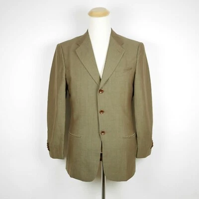 ARMANI COLLEZIONI Hombre 40 R Marrón Lana y Lino Ojo de Pájaro Blazer Chaqueta Deportiva Foto 1 de 4