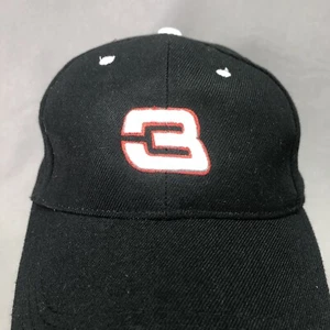 DALE EARNHARDT #3 EMBROIDERED BLACK ADJUSTABLE STRAPBACK CAP HAT - Picture 1 of 6