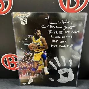 James Worthy Signed 16x20 Photo With Inscriptions & Handprint LA Lakers PSA DNA - Picture 1 of 5