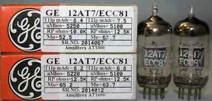 12AT7/ECC81 GE O GETTER MADE IN USA AMPLITREX TESTED 1 MATCHED PAIR 2 Stück - Bild 1 von 11