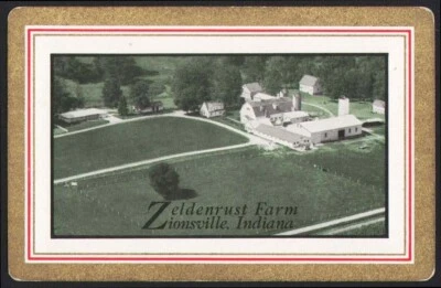 Tarjeta única de colección ZELDENRUST FARM foto borde dorado Zionsville Indiana Foto 1 de 2