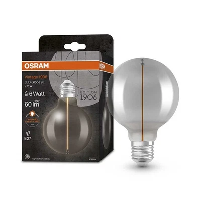 Osram LED Filament Magnetic G95 Globe Vintage 2,2W = 6W E27 Rauchglas extra warm - Bild 1 von 4
