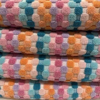 Juego de 4 toallas de baño Truly Lou de algodón rosa naranja Foto 1 de 4