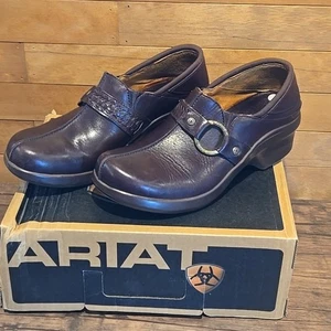 Ariat Shasta Clog Schuhe braun Leder bequeme Slipper Größe Damen 9,5 B Western - Bild 1 von 7