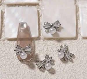 10pcs/bag 3D Nail Charms Gold Bow Bling - Picture 1 of 1