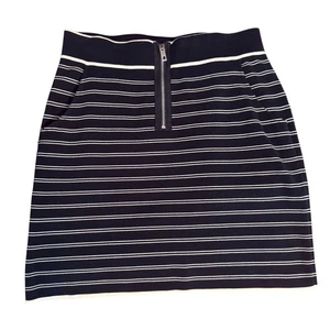 Rag & Bone Medium Regan Streifen Bodycon Minirock dehnbar bescheiden Designer Reißverschluss - Bild 1 von 7